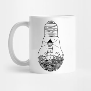 Lighthouse in a lightbulb creative handdrawn Gift Mug